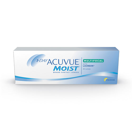 1-Day Acuvue Moist Multifocal Contact Lenses box - 30 Pack